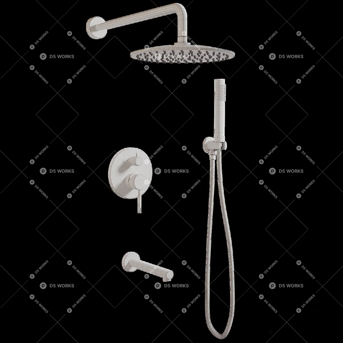 Shower Head 3d model thumbnail 2
