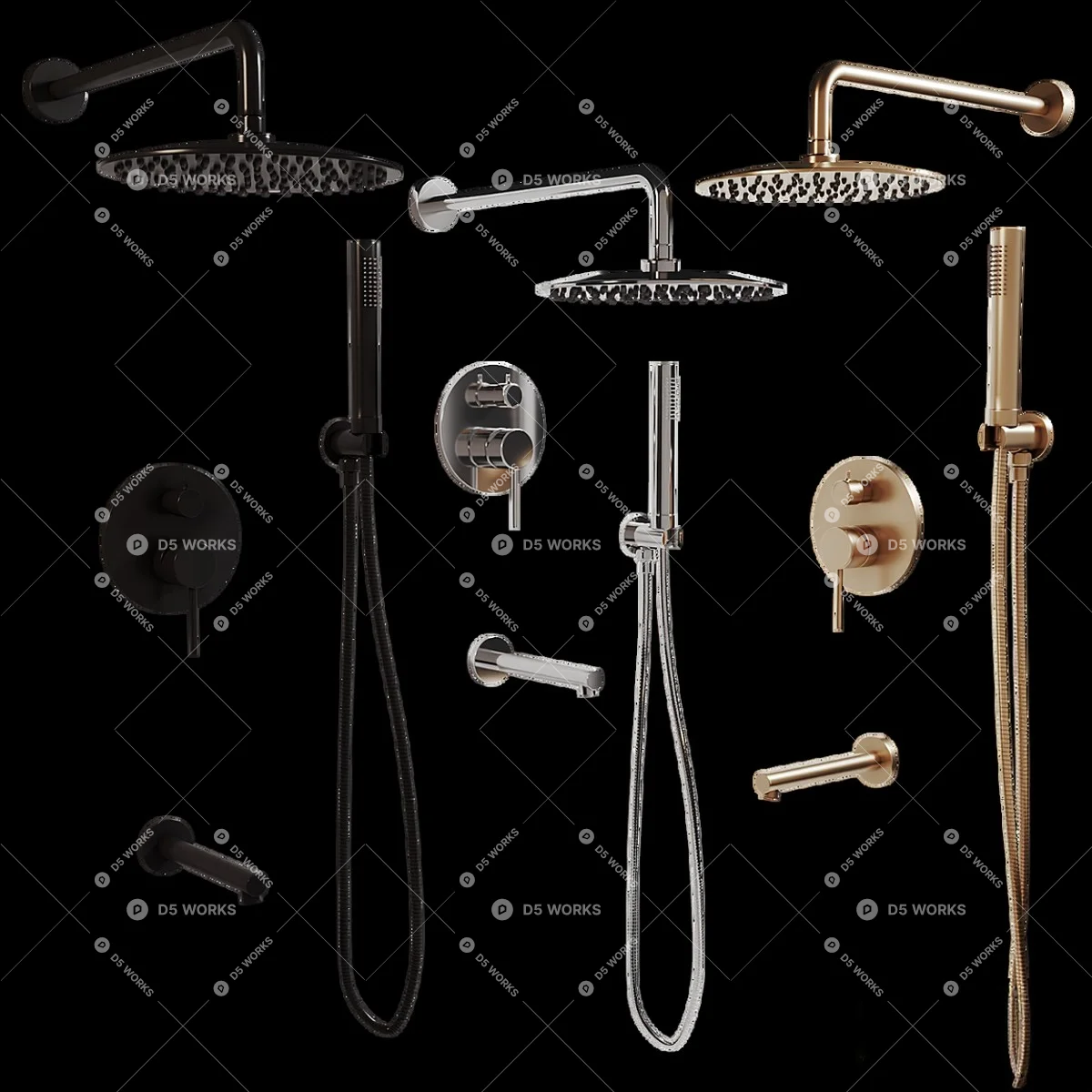 Shower Head 3d model thumbnail 3