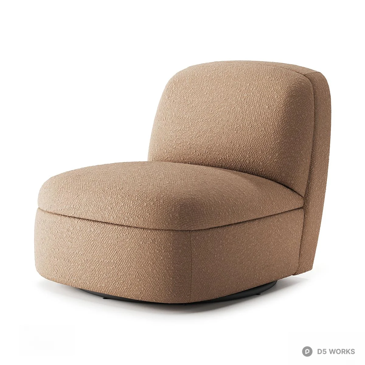 Textured Fabric Lounge Chair 3d model thumbnail 2
