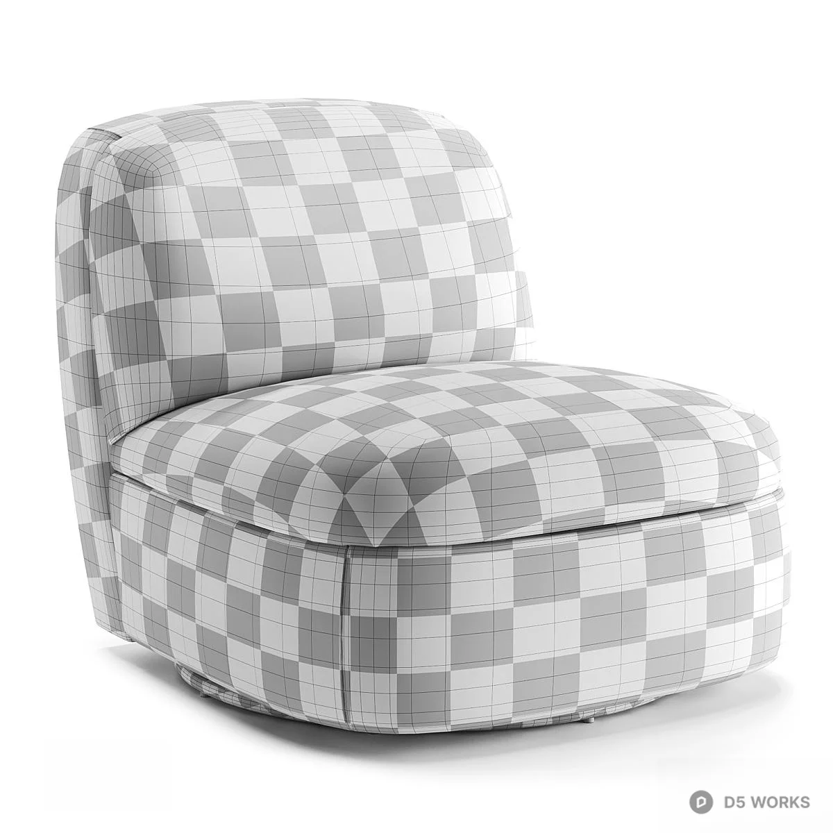 Textured Fabric Lounge Chair 3d model thumbnail 3