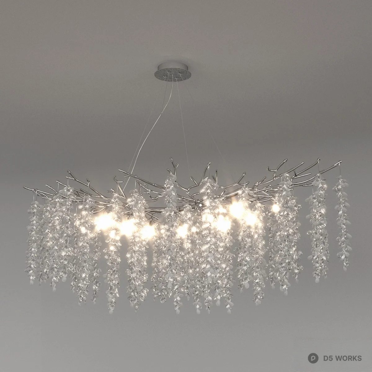 Branch-Inspired Crystal Chandelier 3d model thumbnail 3