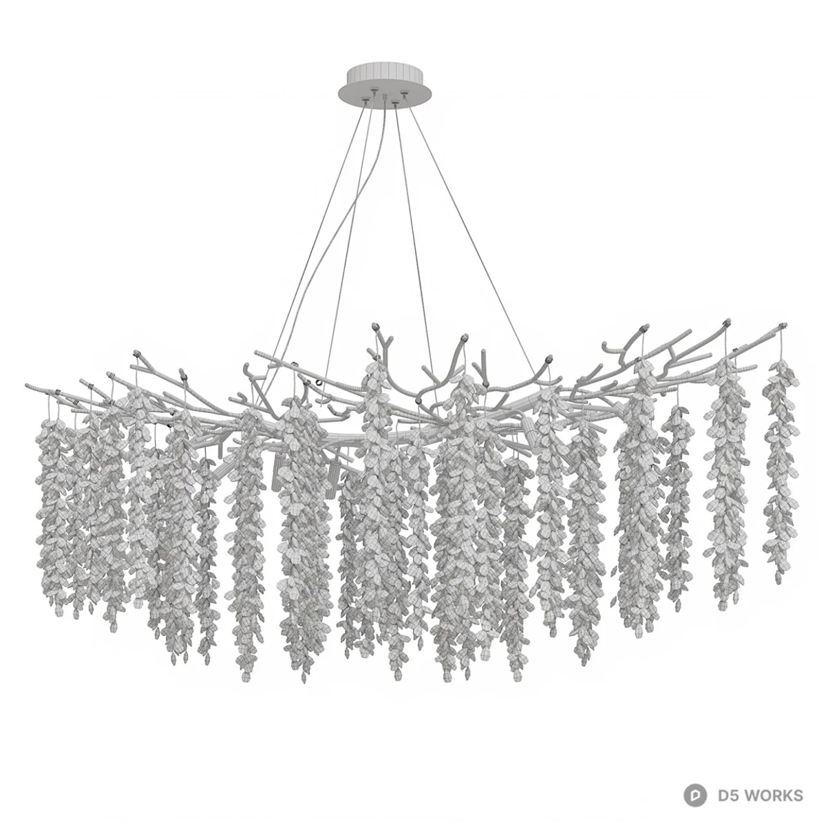 Branch-Inspired Crystal Chandelier 3d model thumbnail 2
