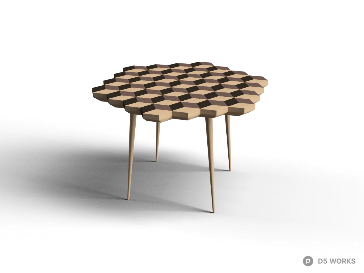 Geometric Pattern Dining Table 3d model - Image 1