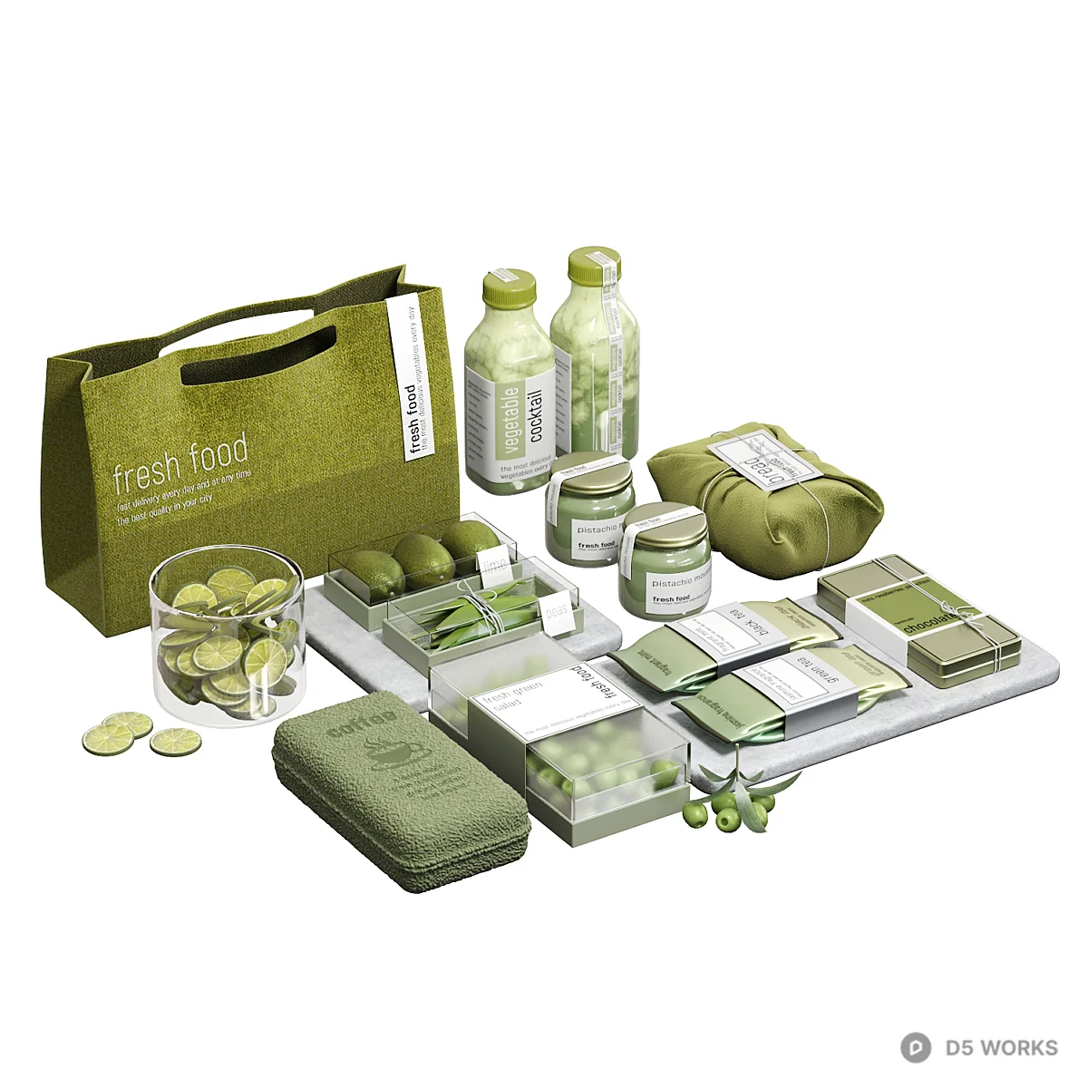 Fresh Food Packaging Set 3d model - Image 1