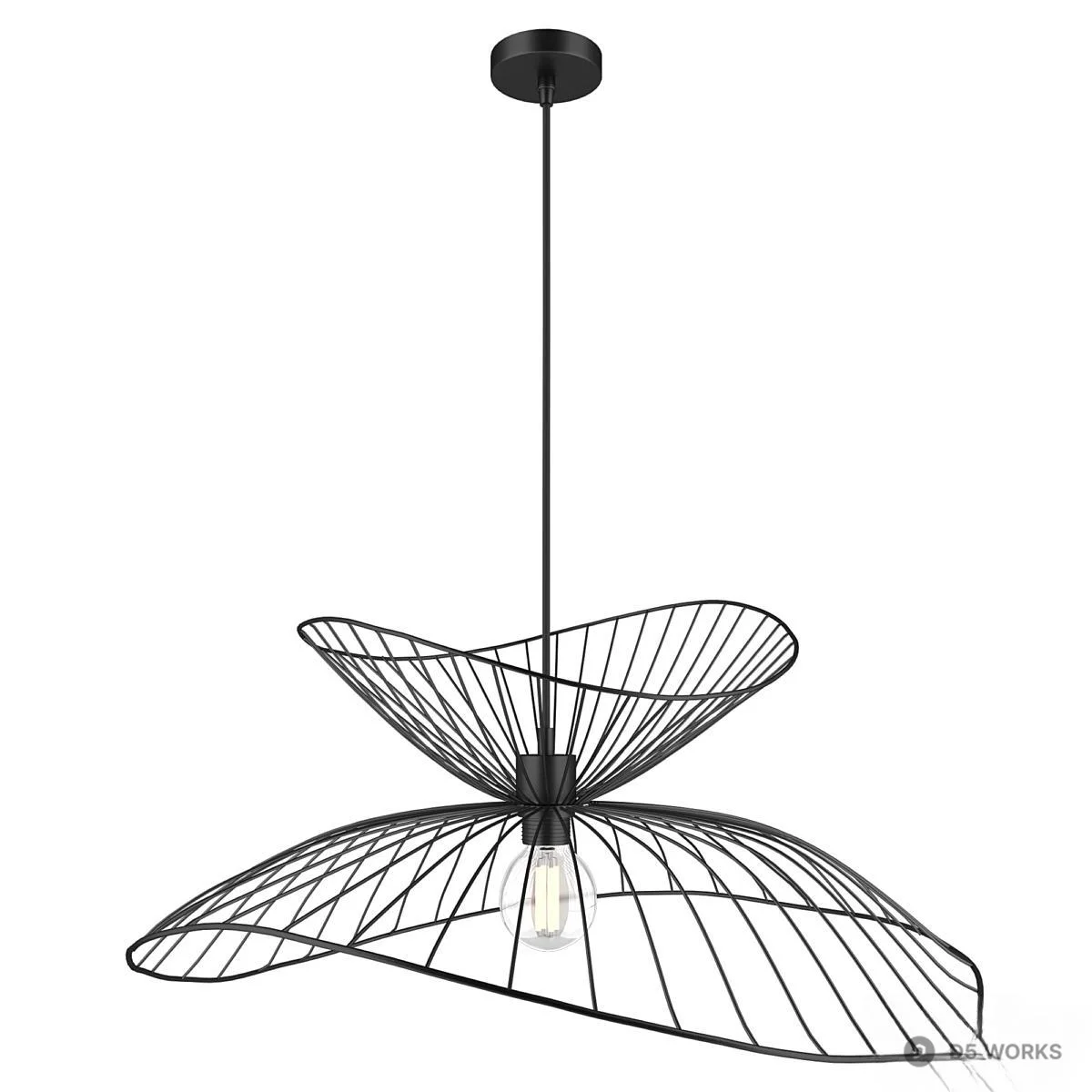 Wireframe Petal Pendant Light 3d model - Image 1