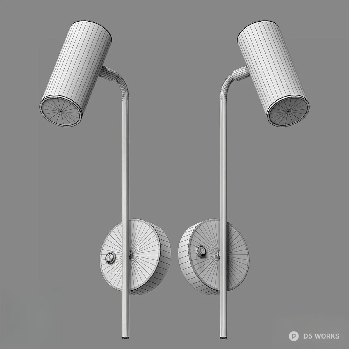 Minimalist Adjustable Wall Lamp 3d model thumbnail 2