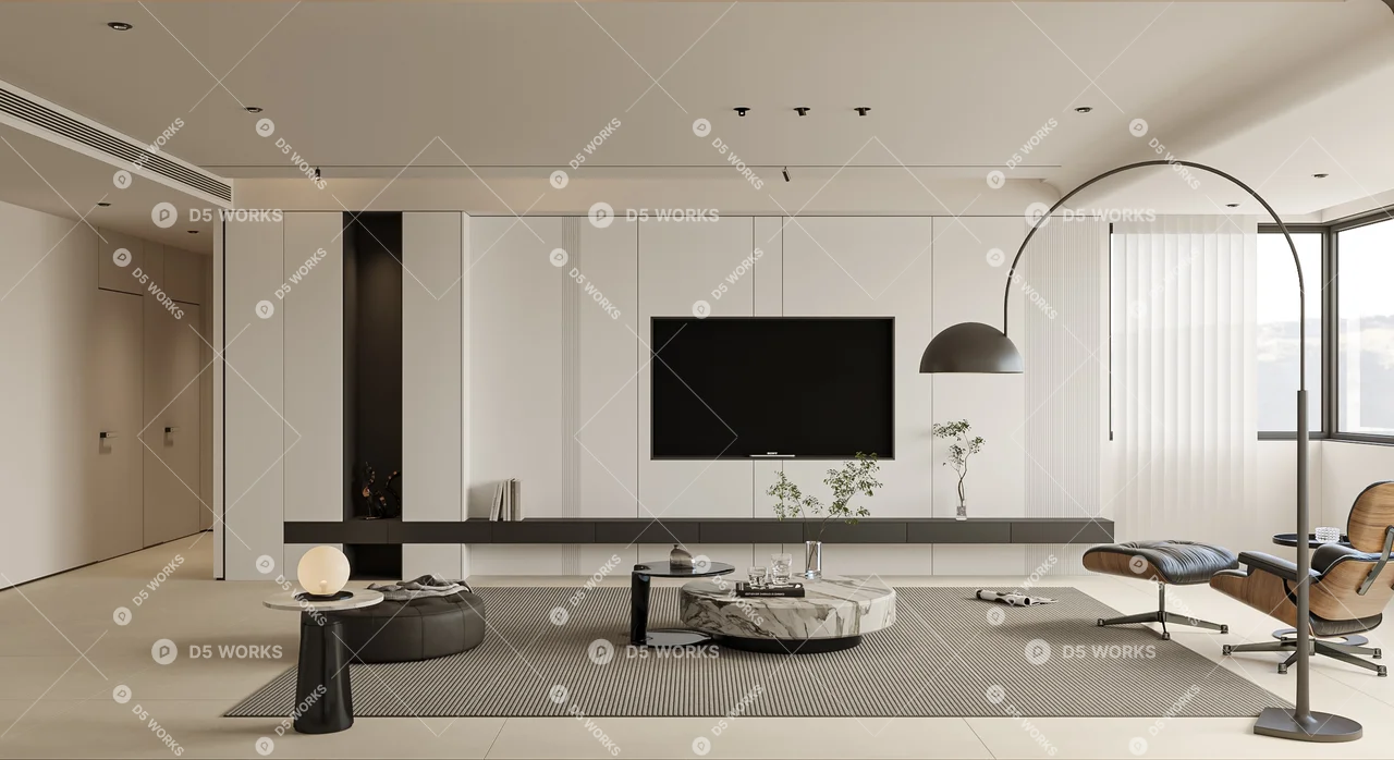 Modern Home Living Room 3d model thumbnail 5