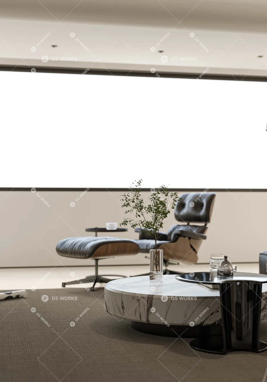 Modern Home Living Room 3d model thumbnail 3