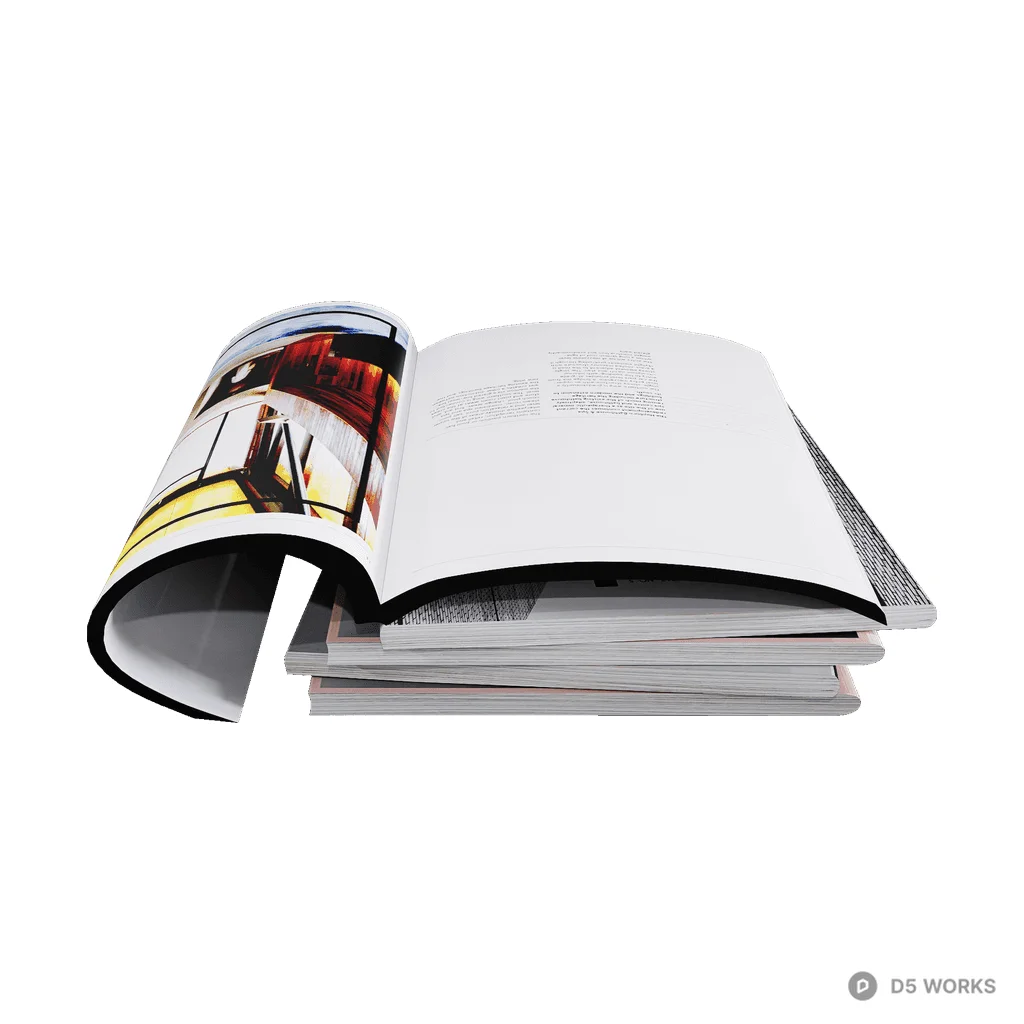 open stack of books 3d model - Image 1