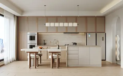 Minimalist Open Plan Dining Kitchen 3d model