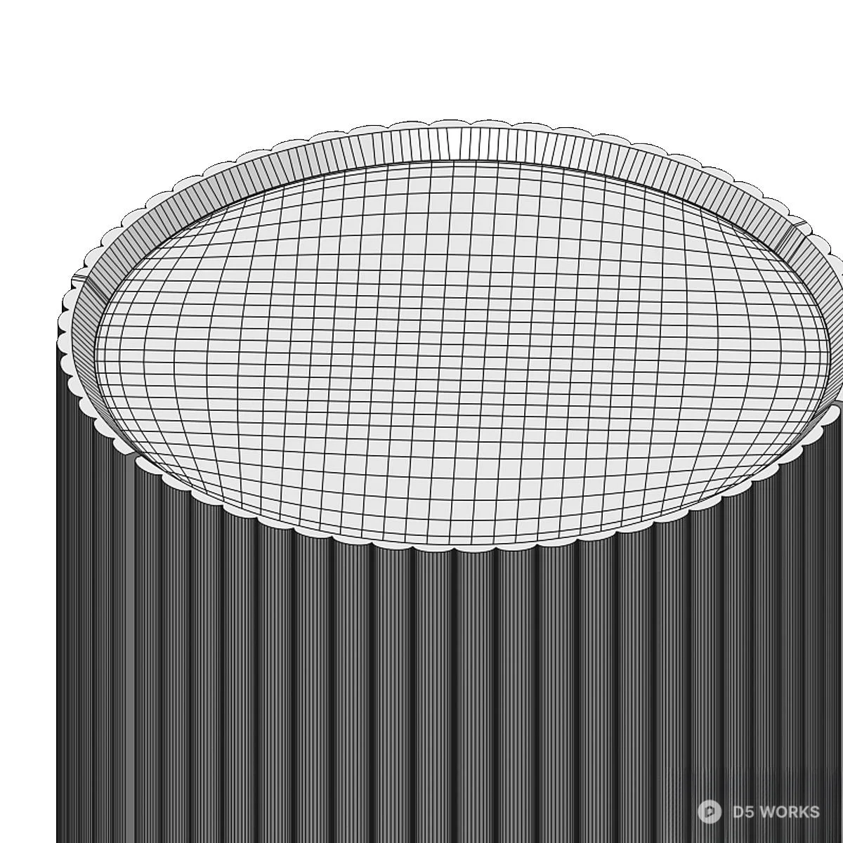 Minimalist Ribbed Bedside Cabinet 3d model thumbnail 2