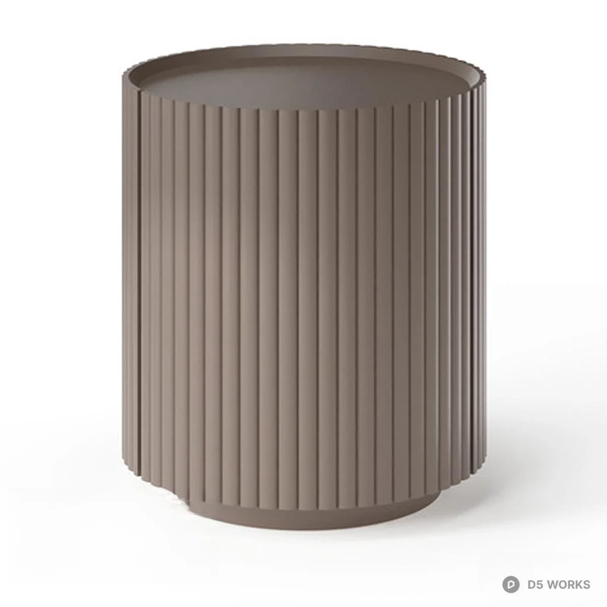 Minimalist Ribbed Bedside Cabinet 3d model - Image 1