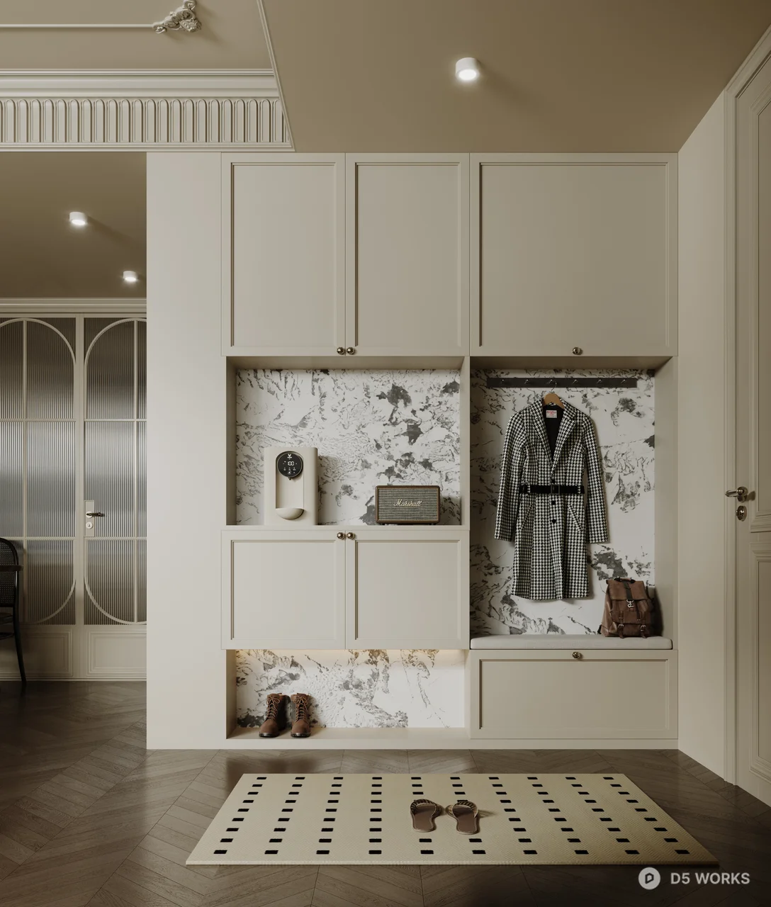 Minimalist Entryway with Integrated Storage 3d model - Image 1