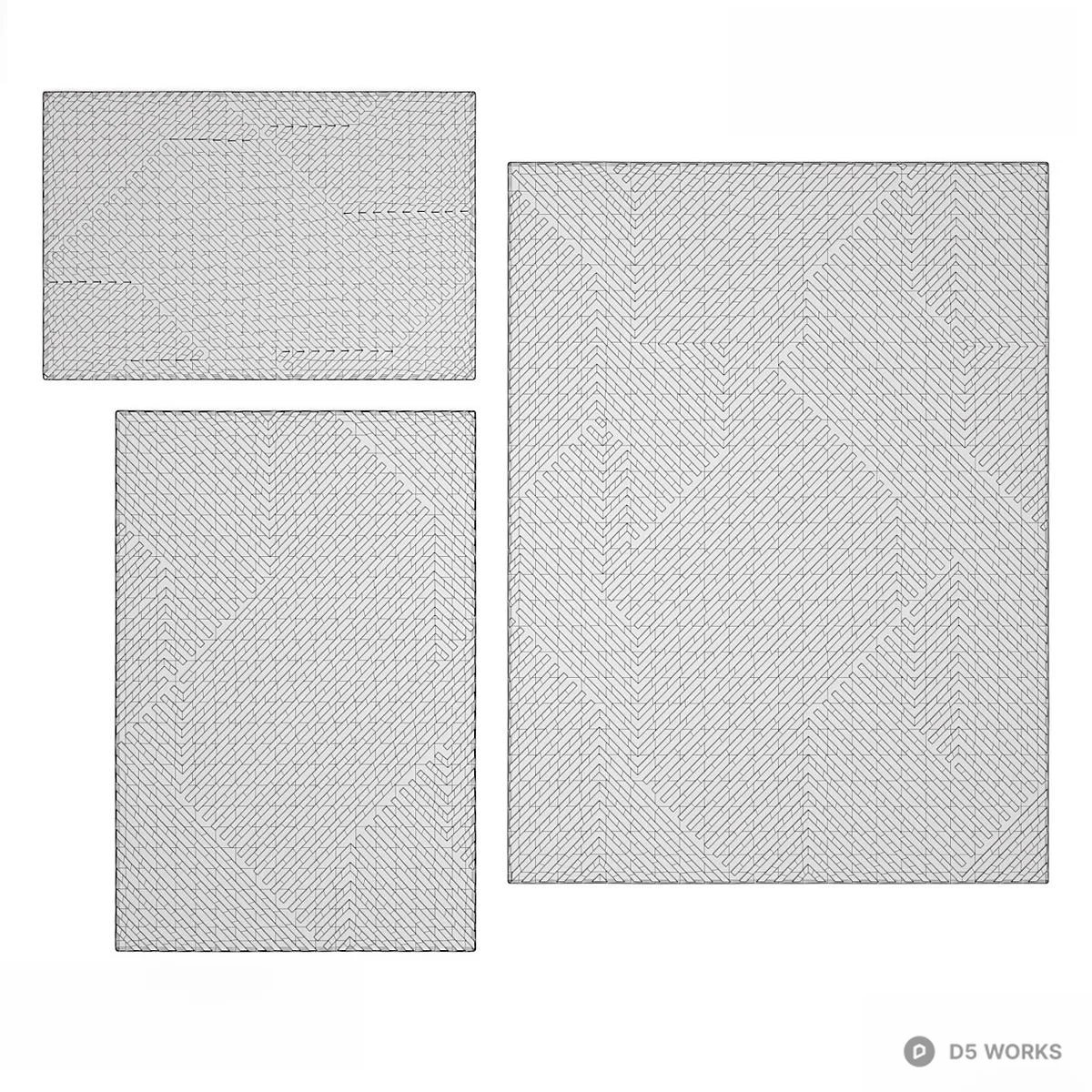 Herringbone Pattern Carpet 3d model thumbnail 3