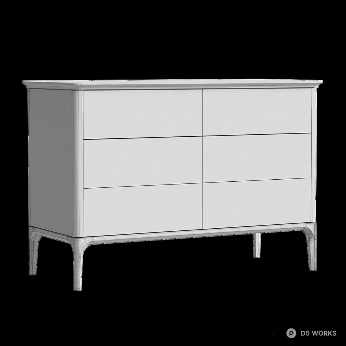 Mid Century Modern Dresser 3d model thumbnail 2