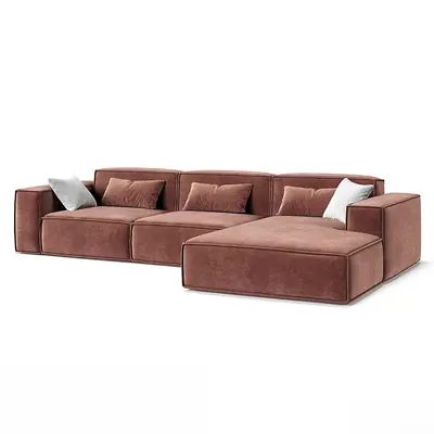 Modular Velvet Sectional Sofa 3d model