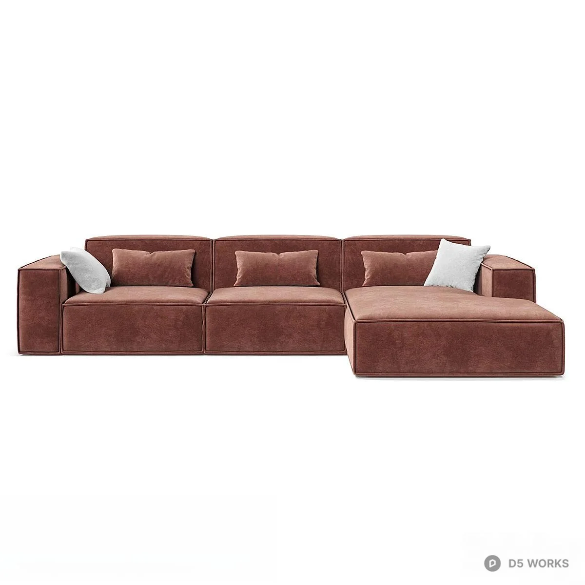 Modular Velvet Sectional Sofa 3d model thumbnail 2