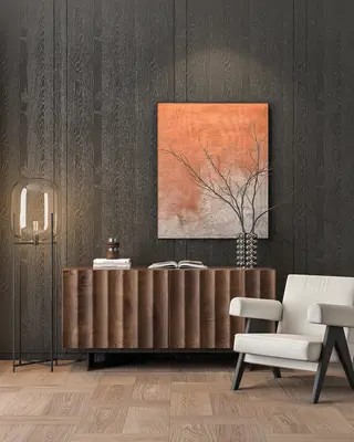 Modern Living Room with Velvet Sideboard 3d model