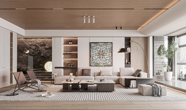 Contemporary Villa Living Room