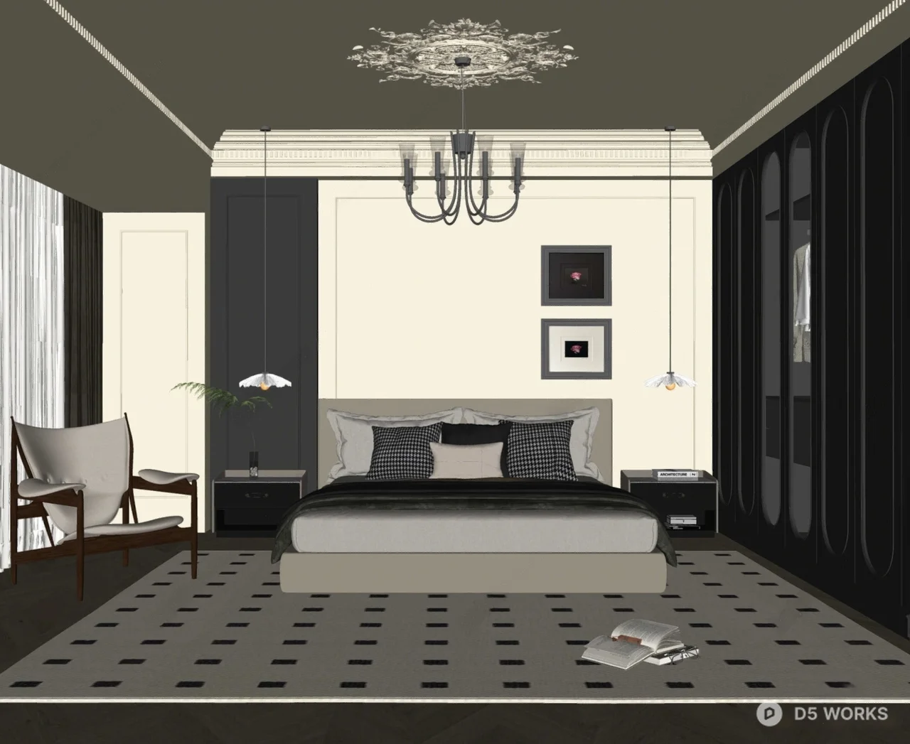 Minimalist Ring Pendant Light 3d model thumbnail 2