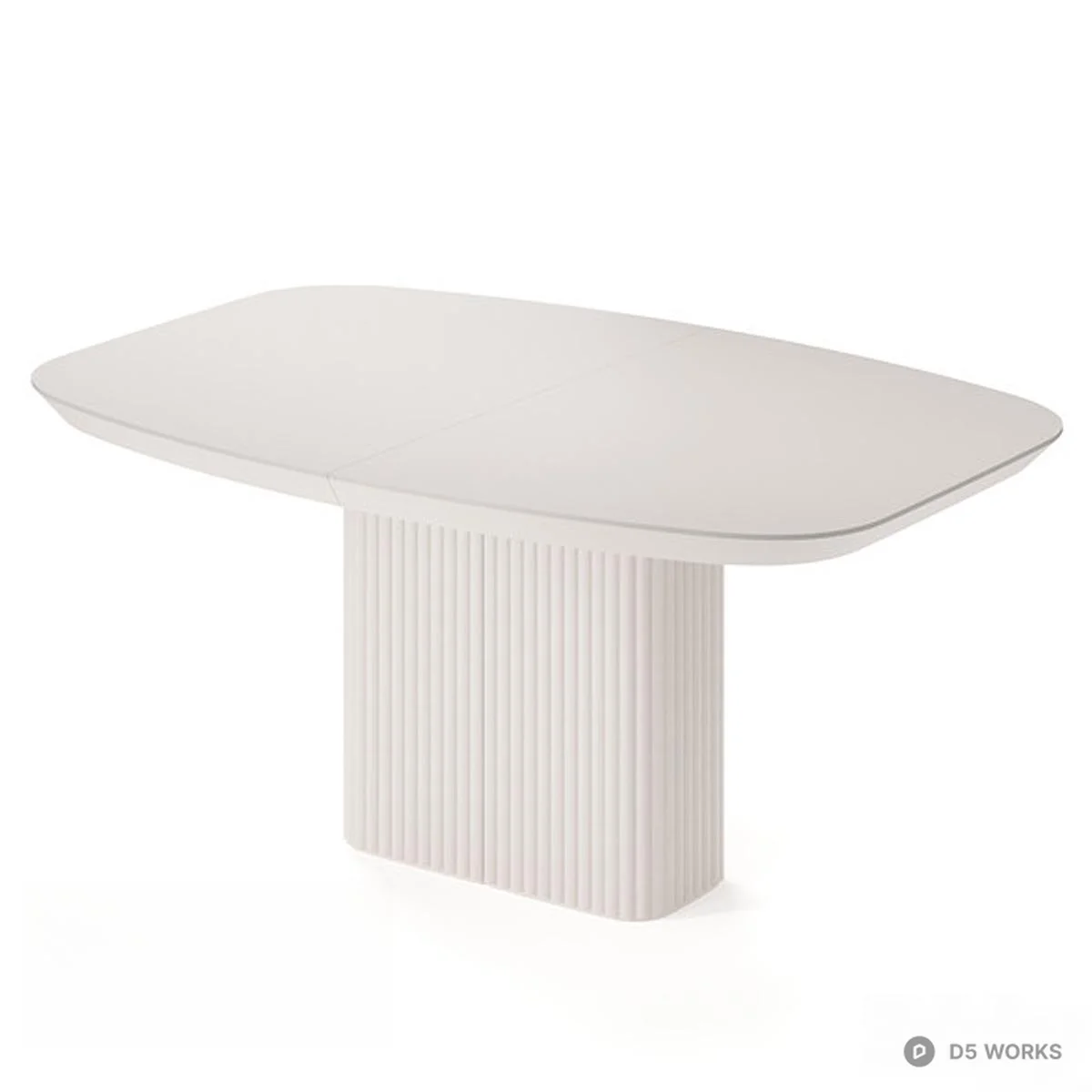 Ribbed Base Minimalist Dining Table 3d model thumbnail 4