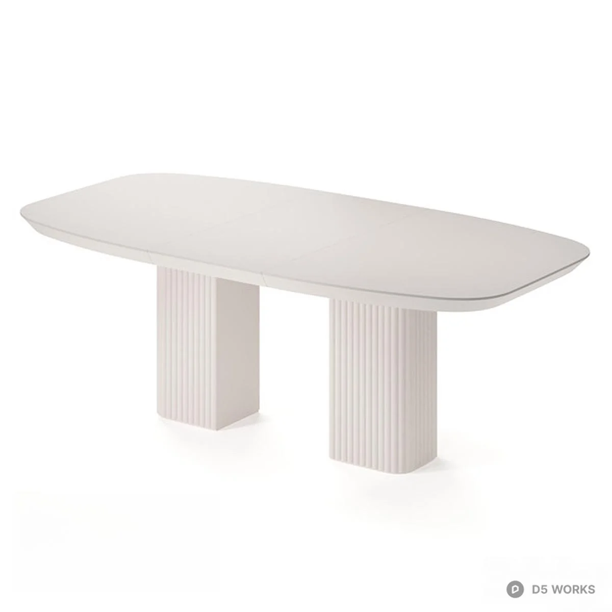 Ribbed Base Minimalist Dining Table 3d model thumbnail 5
