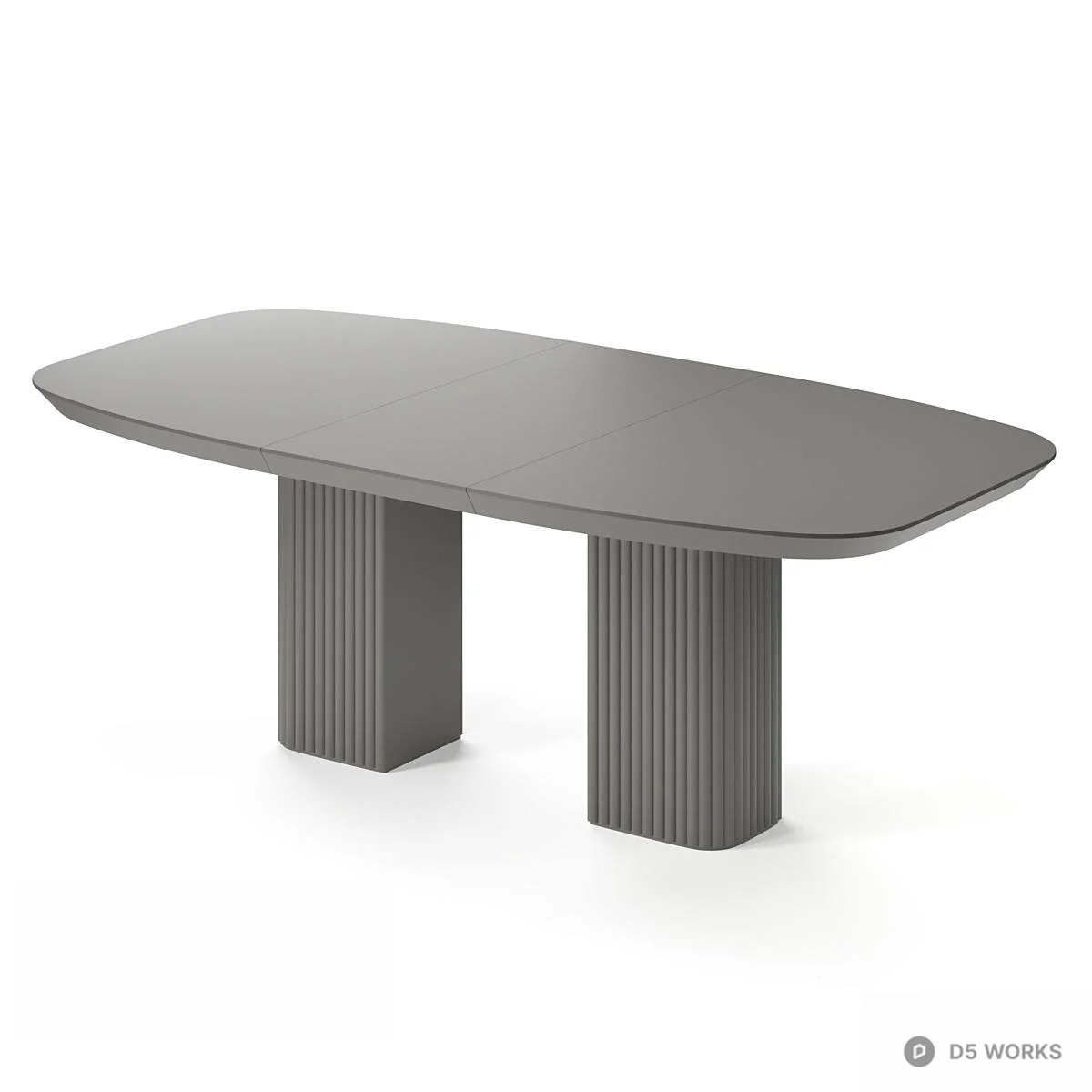 Ribbed Base Minimalist Dining Table 3d model thumbnail 2