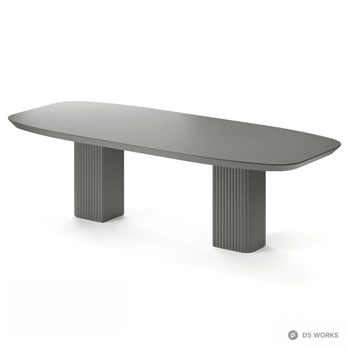 Ribbed Base Minimalist Dining Table 3d model thumbnail 3