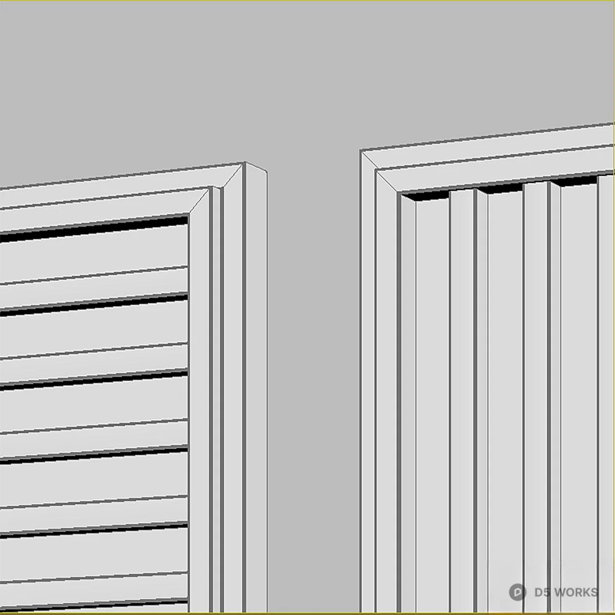 Modern Door Combination 3d model thumbnail 3