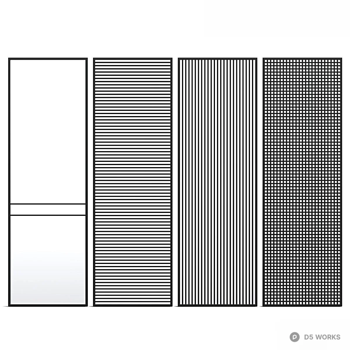 Modern Door Combination 3d model - Image 1