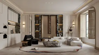 Contemporary Home Living Room 3d model