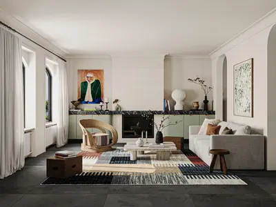Modern Living Room with Artistic Accents 3d model