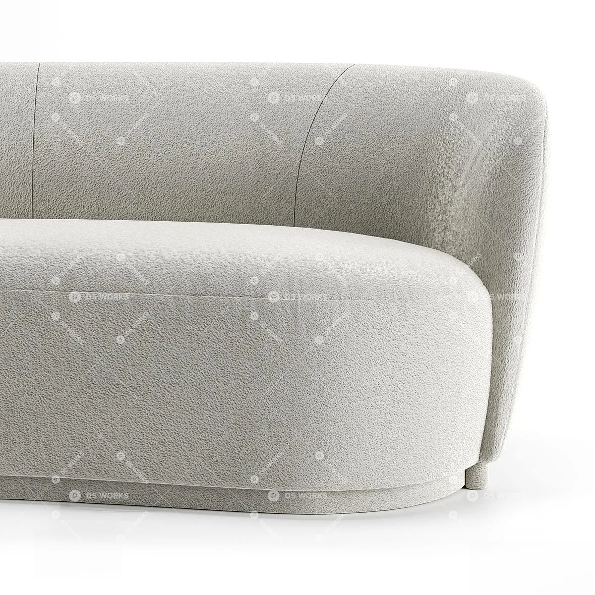 Curved Minimalist Three Seater Sofa 3d model thumbnail 3