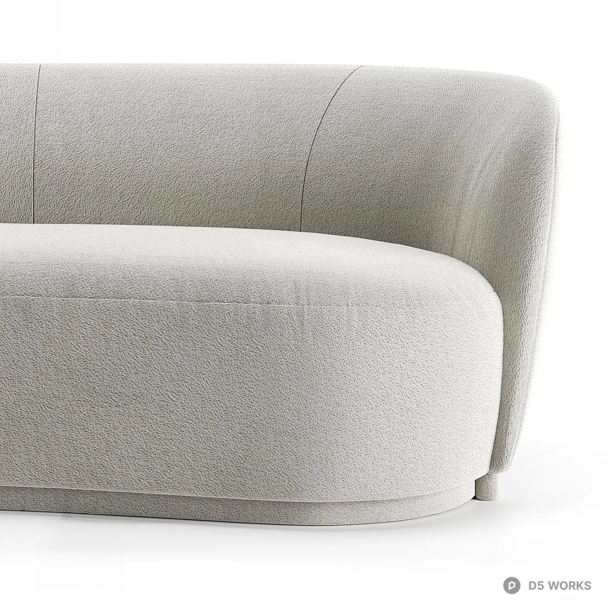 Curved Minimalist Three Seater Sofa 3d model thumbnail 3