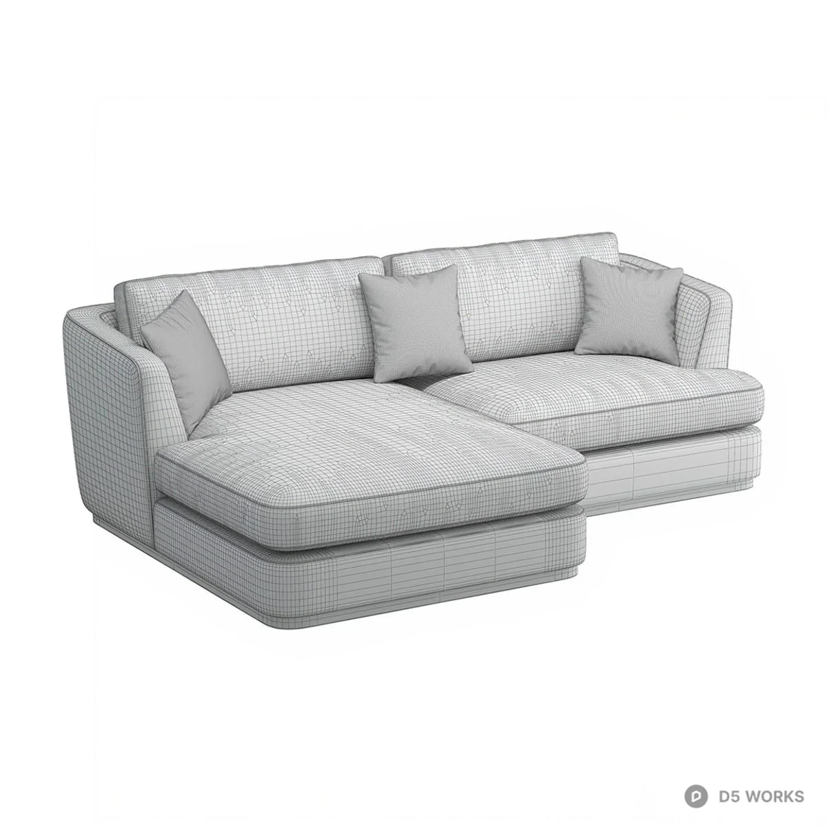 Modern Minimalist Sectional Sofa 3d model thumbnail 5