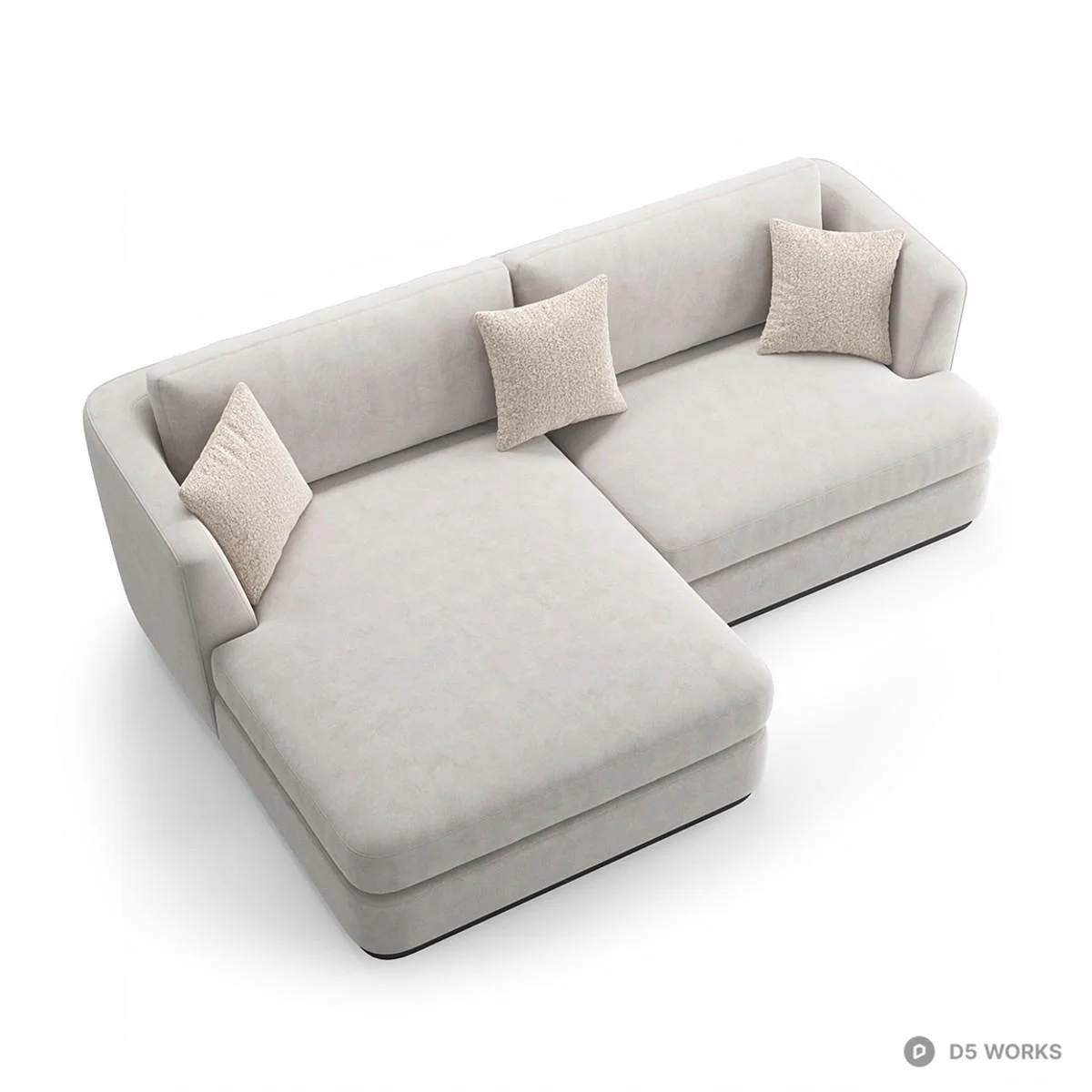 Modern Minimalist Sectional Sofa 3d model thumbnail 3