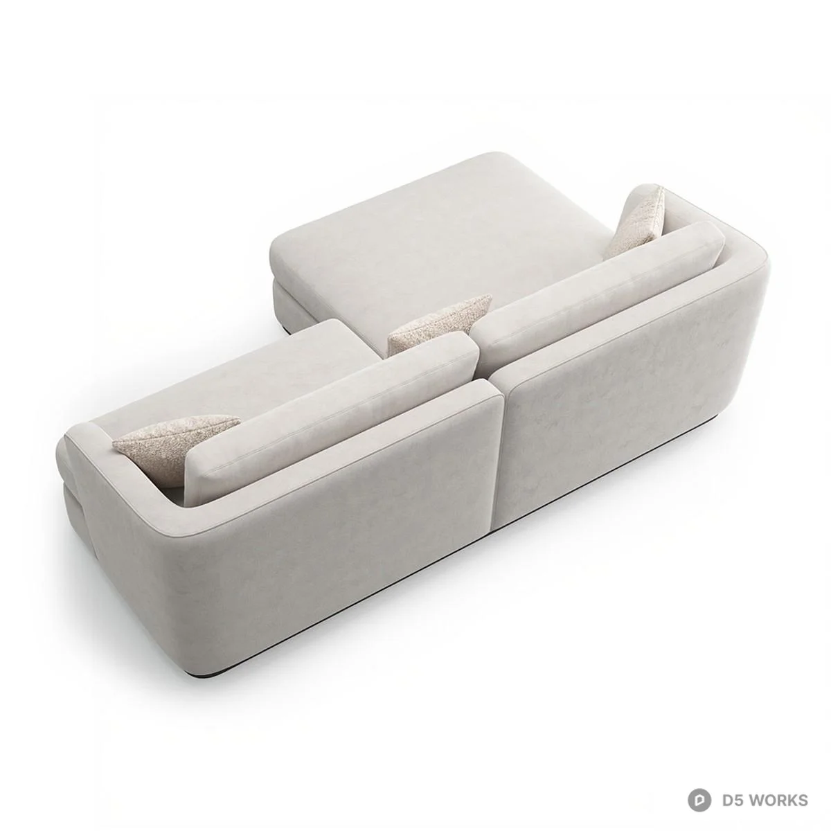 Modern Minimalist Sectional Sofa 3d model thumbnail 4