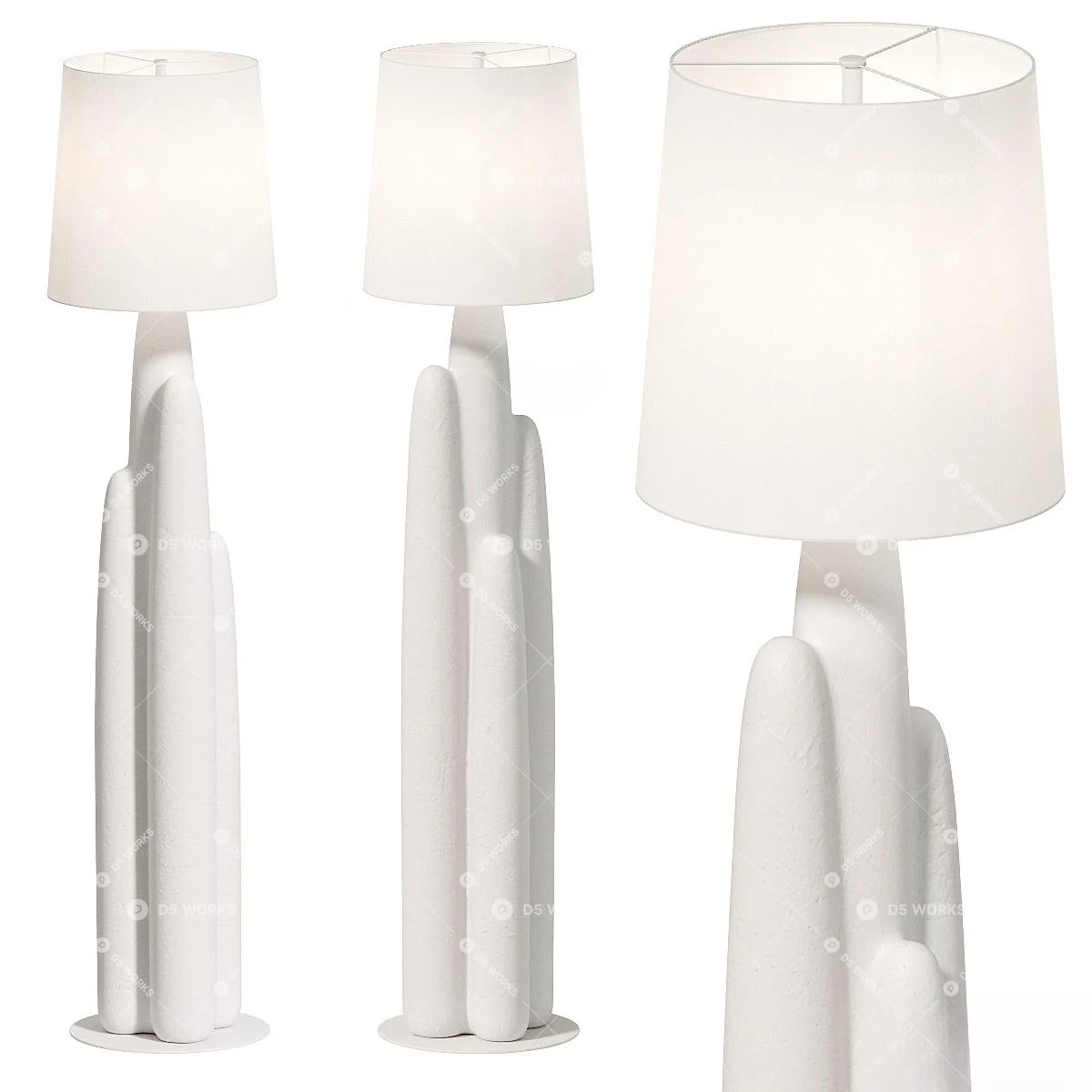 Organic Modern Floor Lamp 3d model thumbnail 2