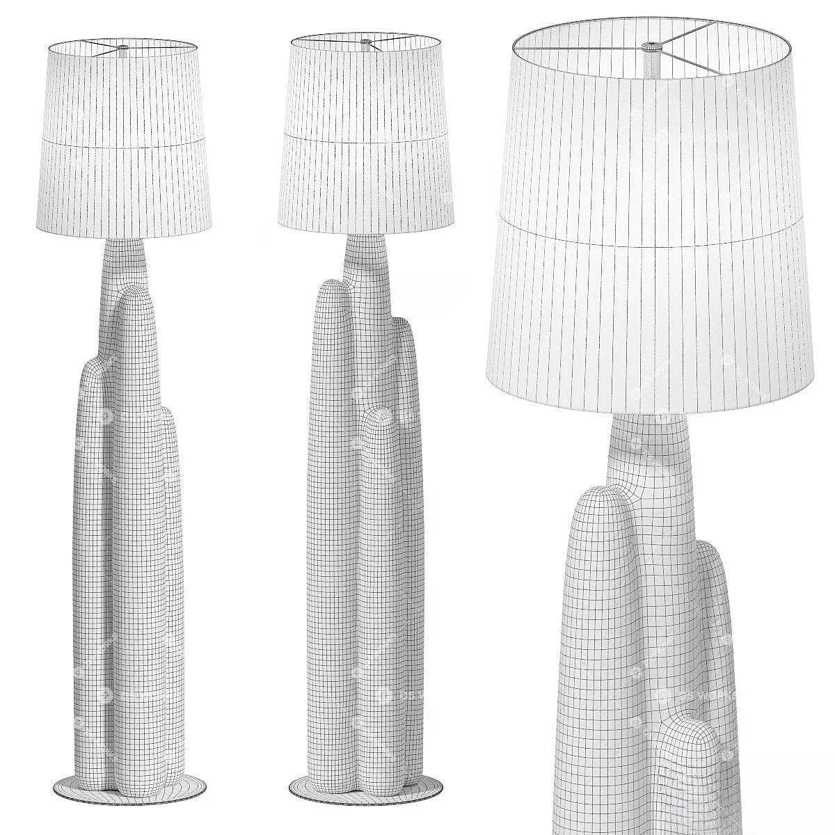Organic Modern Floor Lamp 3d model thumbnail 3