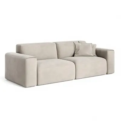 Minimalist Velvet Three Seater Sofa 3d model