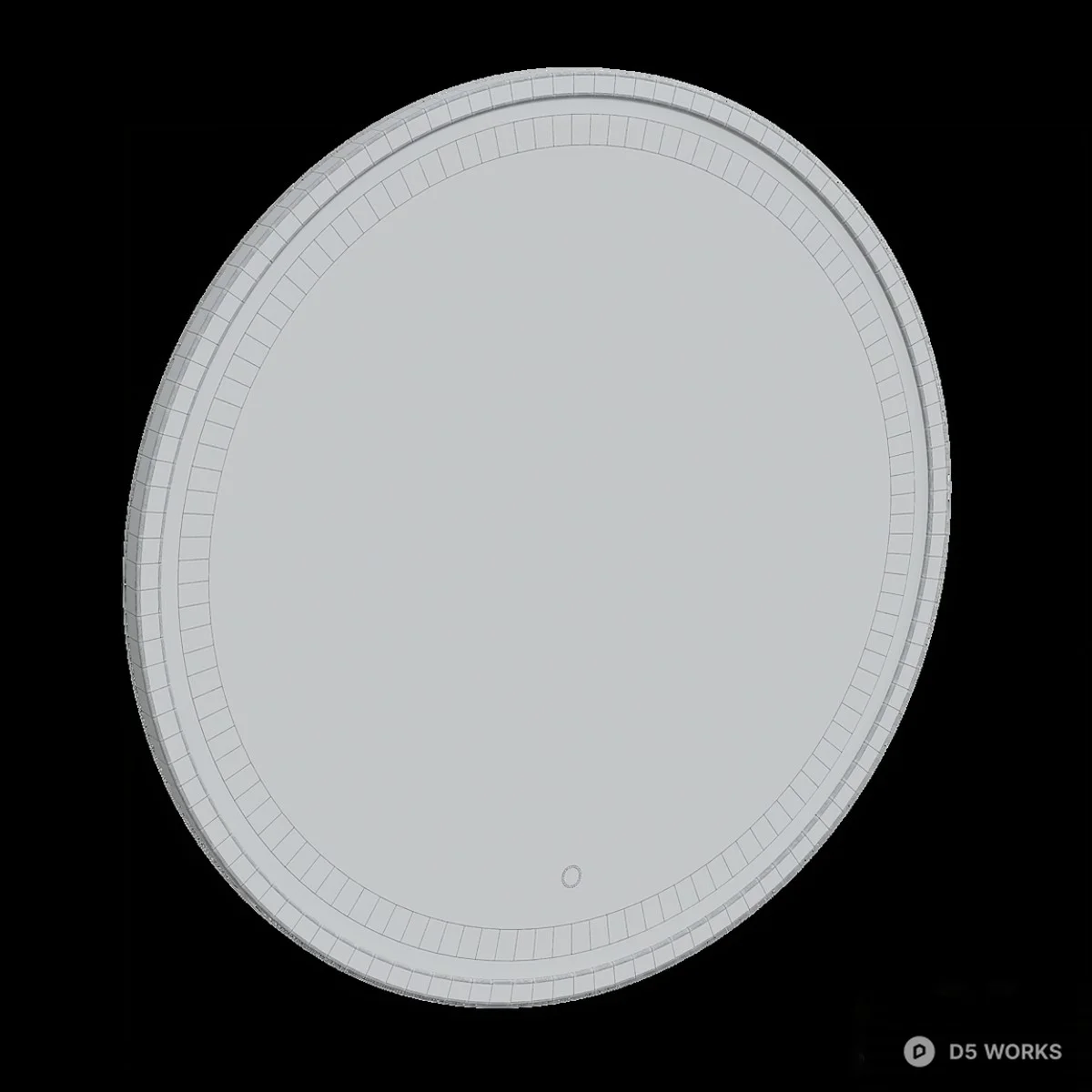 Round LED Mirror 3d model thumbnail 2