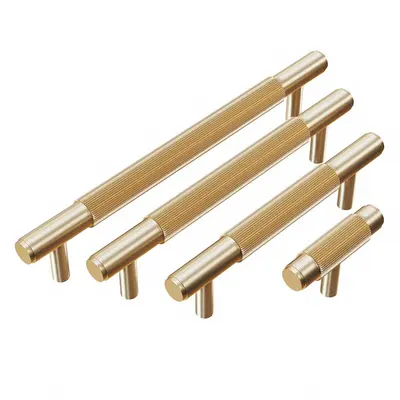 Textured Brass Cabinet Pull Handle 3d model