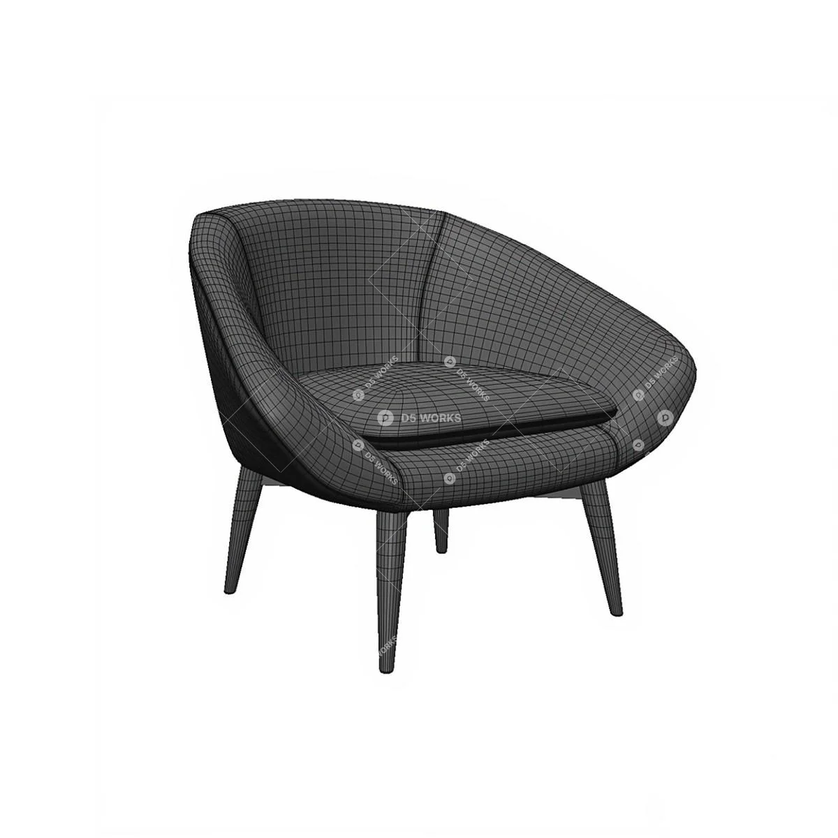 Scandinavian Armchair 3d model thumbnail 2