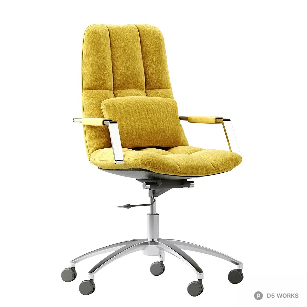 Light Blue Upholstered Office Chair 3d model thumbnail 3