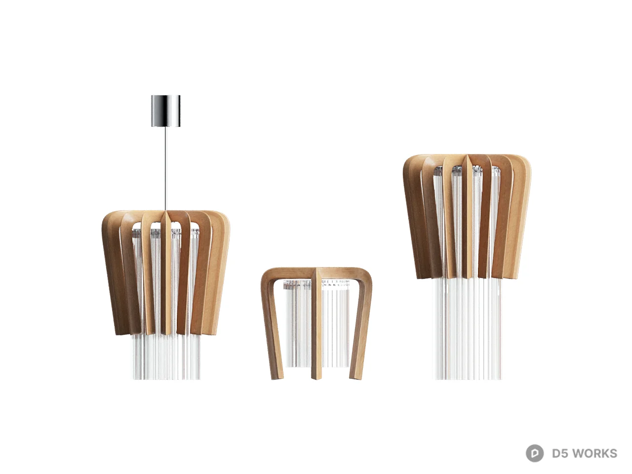 Contemporary Lamp Set 3d model thumbnail 2