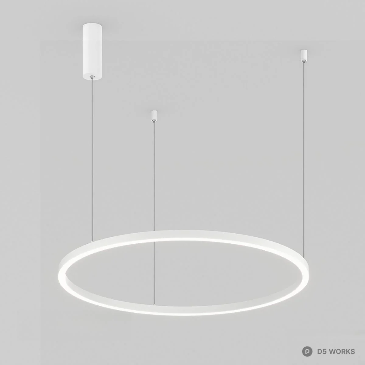 Minimalist Circular Pendant Light 3d model thumbnail 2
