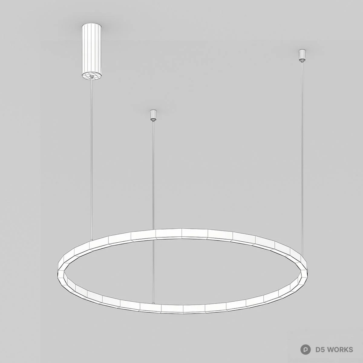 Minimalist Circular Pendant Light 3d model thumbnail 3