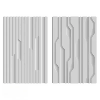 Minimalist Grooved Wall Panel 3d model