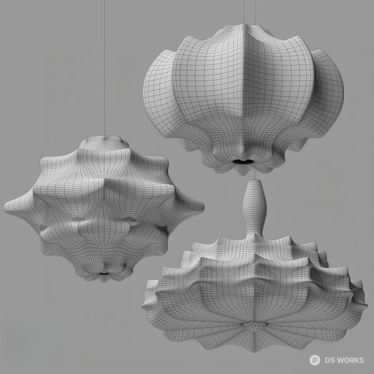 Organic Minimalist Pendant Light 3d model thumbnail 2
