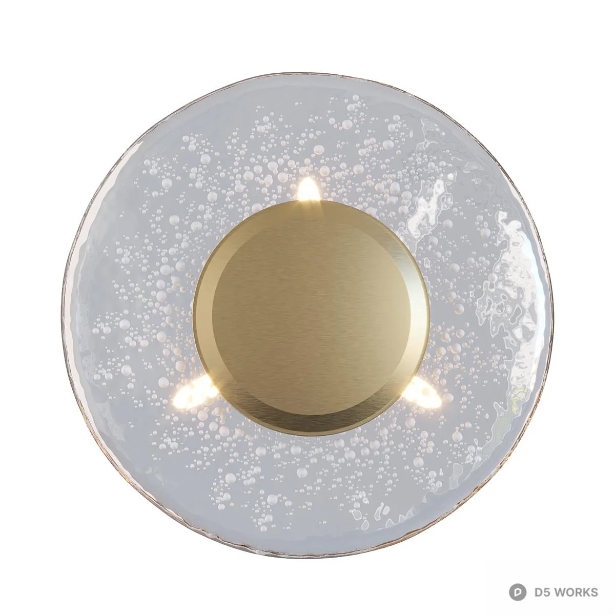 Antique Brass Embossed Wall Lamp With Frosted Glass 3d model thumbnail 4